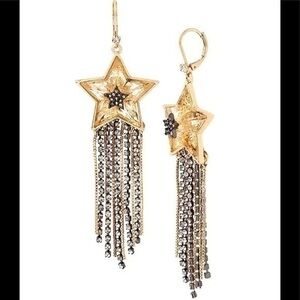 Betsey Johnson Celestial Fringe Chandelier Statement Earrings